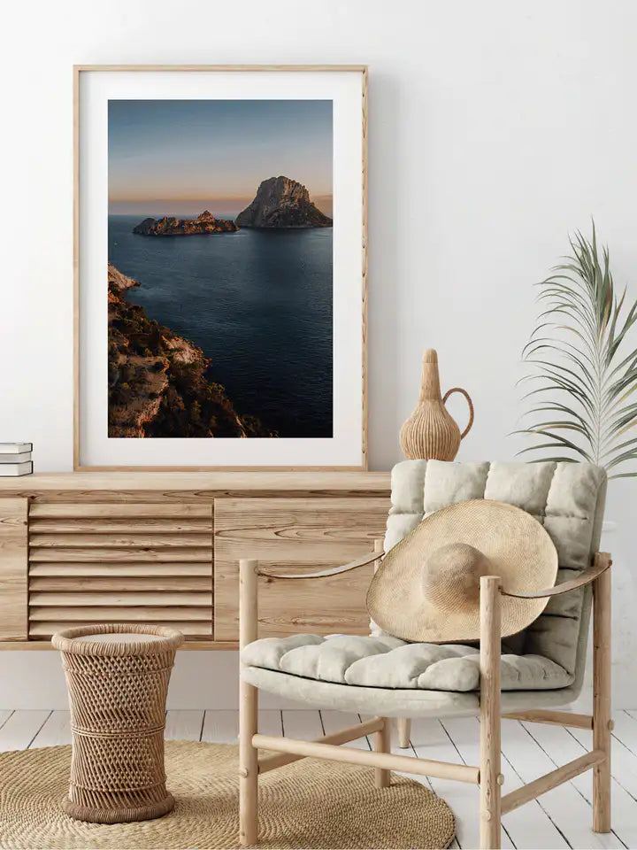 Es Vedra Print, Felsen Ibiza Spanien, Wandbild Fotografie