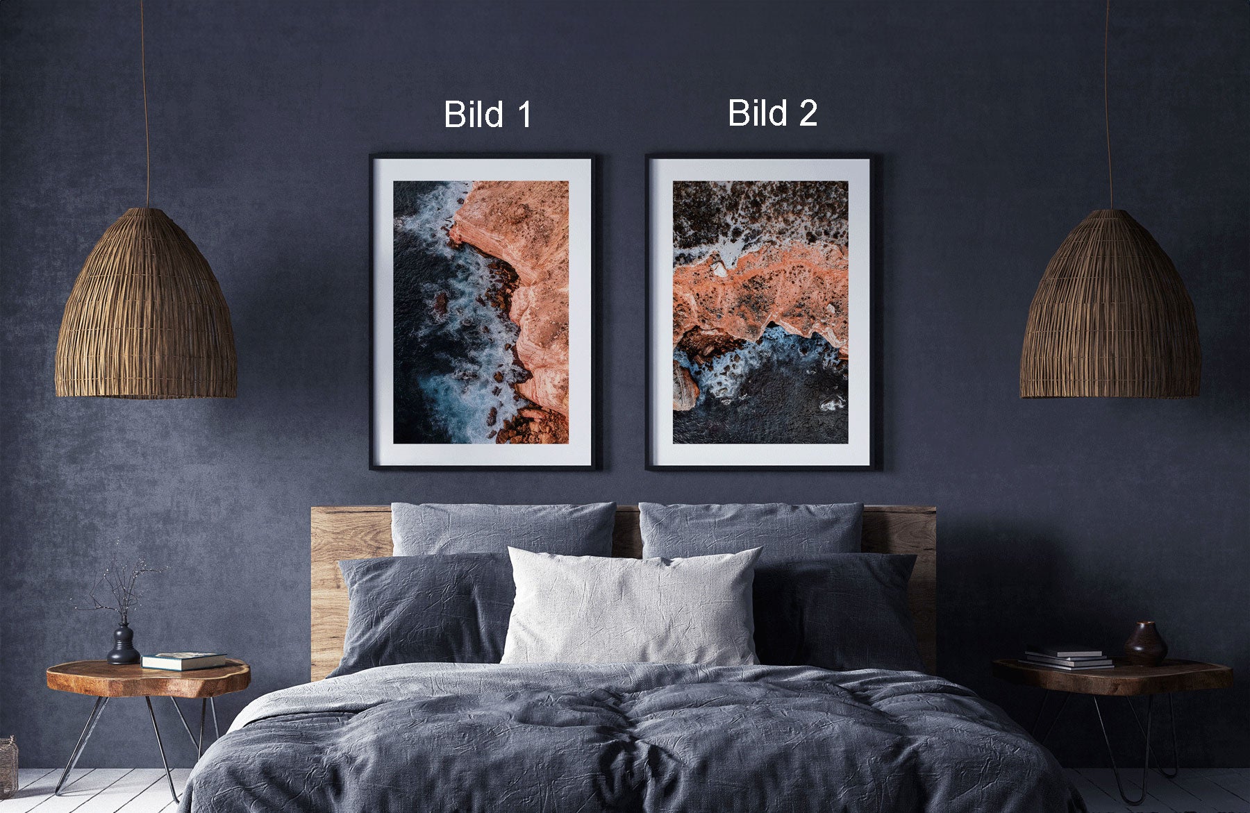 DEEP-BLUE 2er Bilderwand-Set