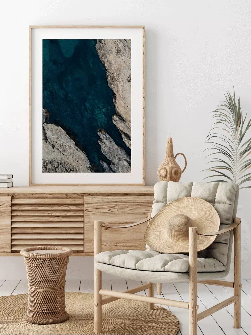 Balearen Bucht Print Ibiza Spanien, Wandbild Fotografie