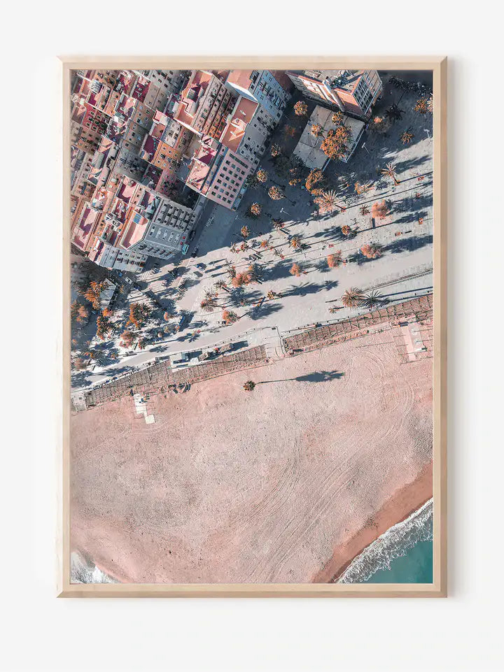 Barceloneta Palm Beach | Spanien Wandbild