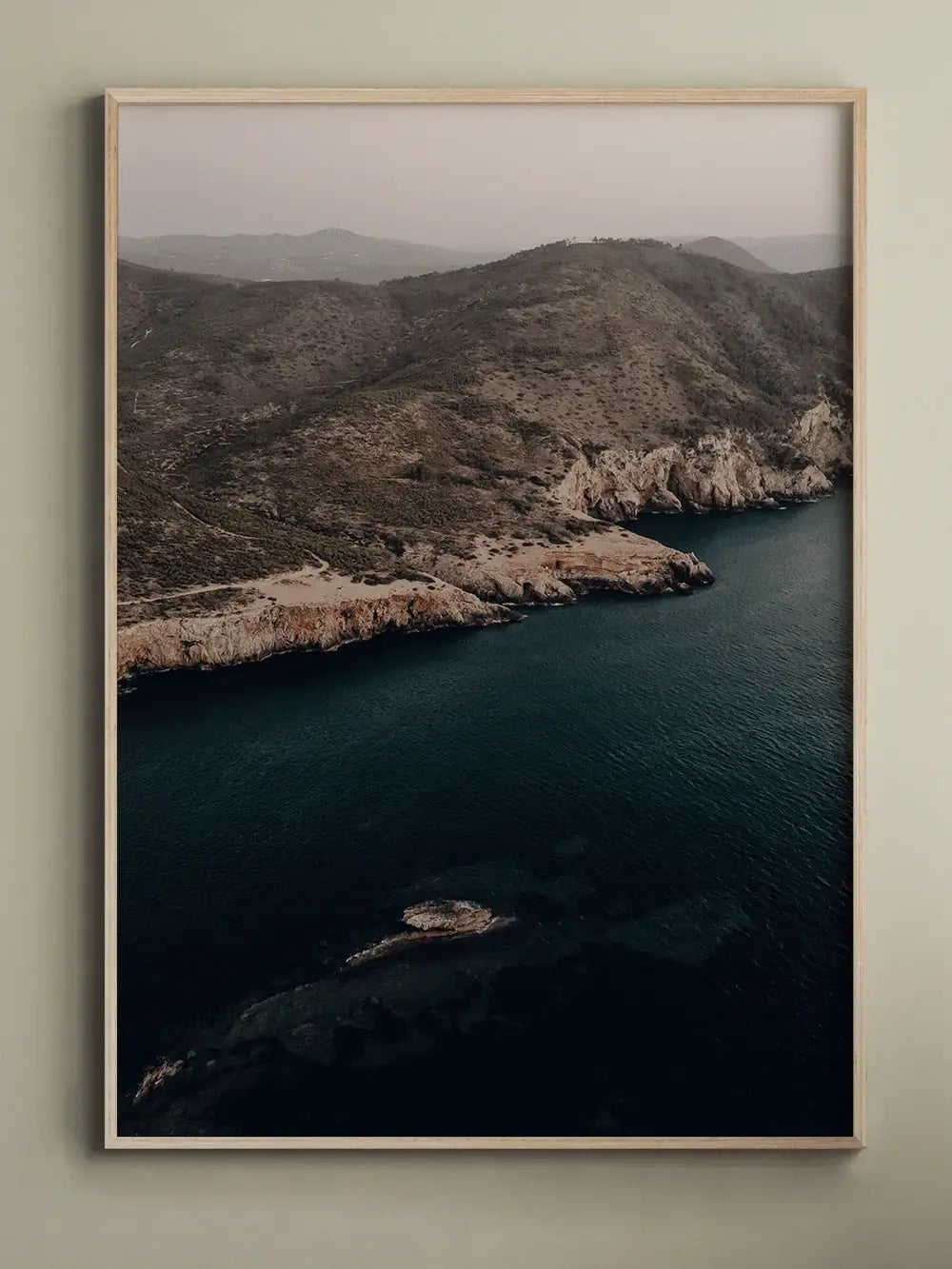 Beach Mountains Print Ibiza, Spanien Wandbild Kunstdruck