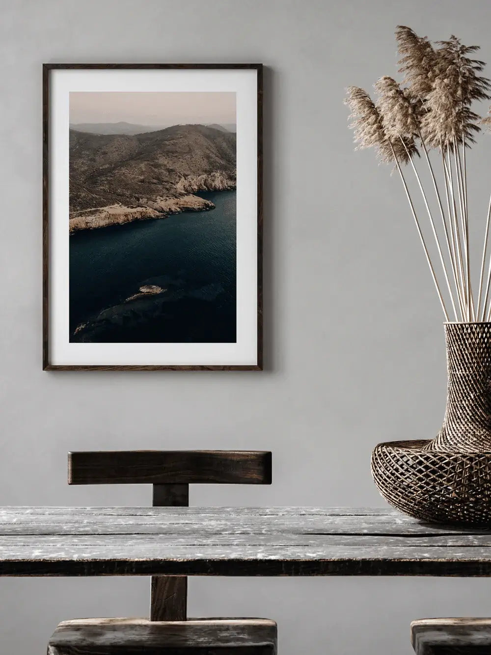 Beach Mountains Print Ibiza, Spanien Wandbild Kunstdruck