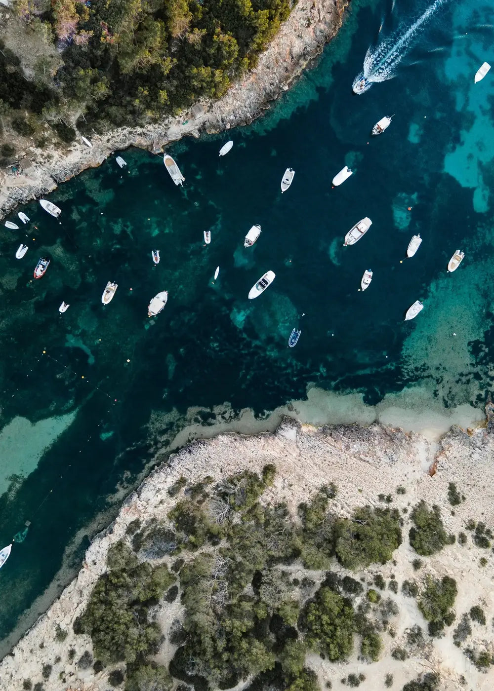 Bucht Segelboote Ibiza Spanien, Wandbild Fotografie