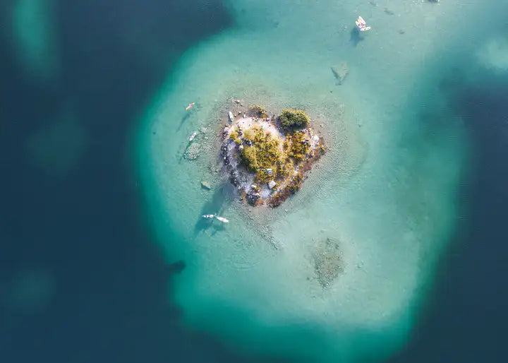 Eibsee Insel Deutschland, Wandbild Natur Fotografie