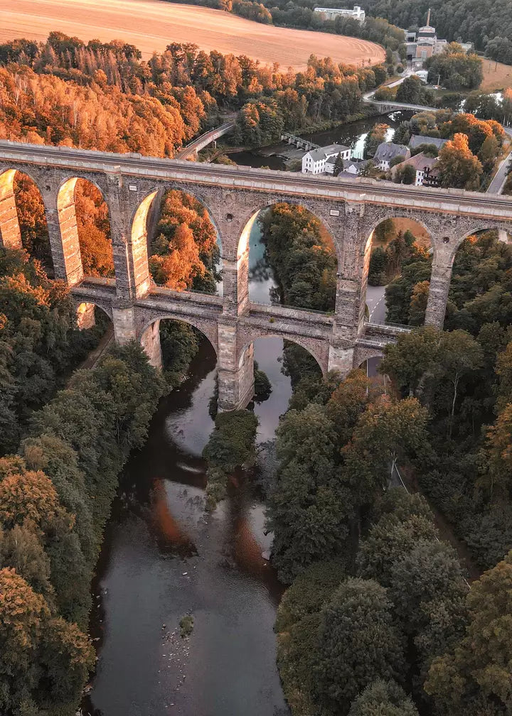 Eisenbahnbrücke Sachsen, Deutschland Wandbild