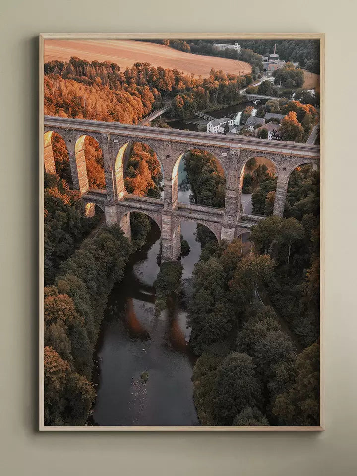 Eisenbahnbrücke Sachsen, Deutschland Wandbild