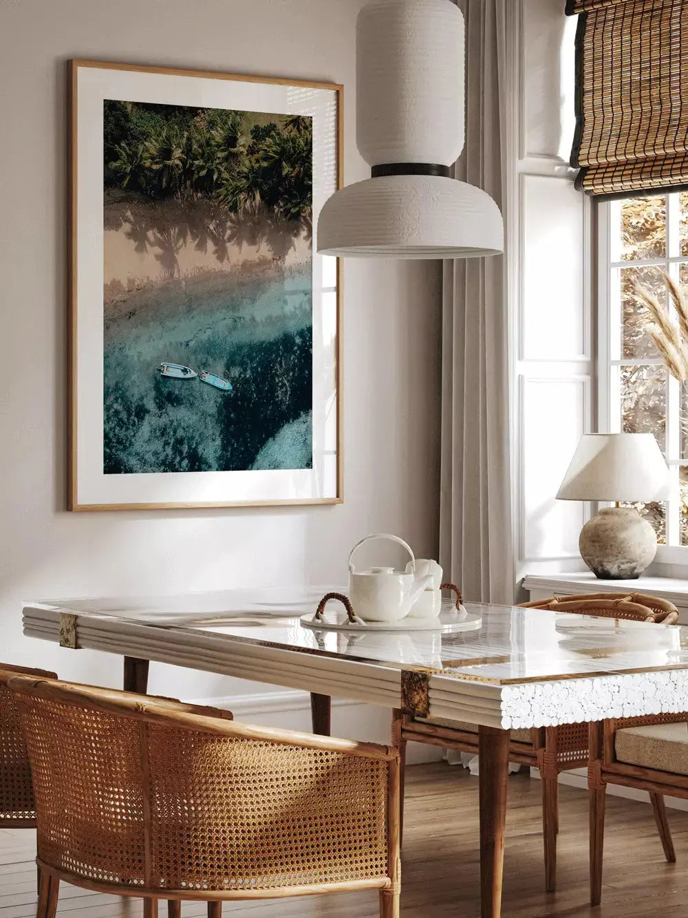 Fidschi Insel Palmenstrand, Kunstdruck Print Wandbild