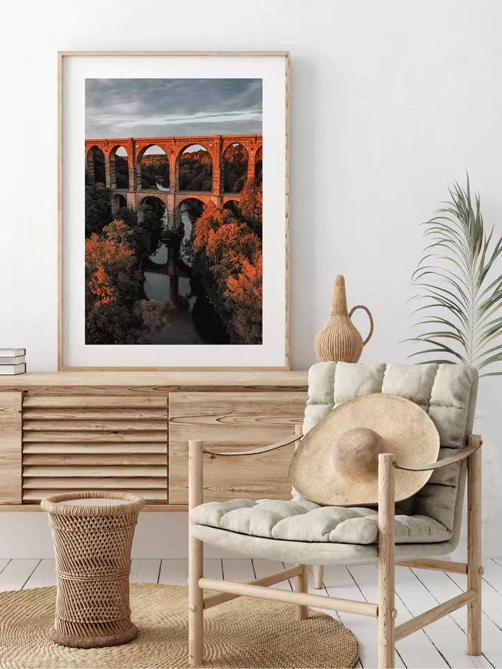 Golden Hour Viadukt Sachsen Deutschland Wandbild