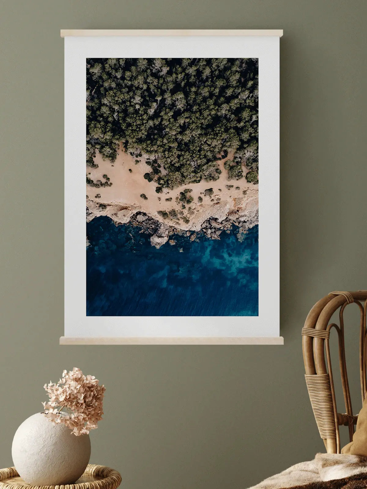 Ibiza Print Felsen Buch Strand, Spanien Portinatx Wandbild Kunstdruck
