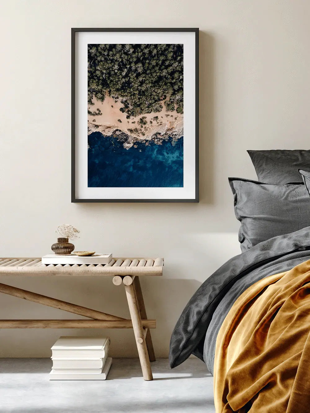 Ibiza Print Felsen Buch Strand, Spanien Portinatx Wandbild Kunstdruck