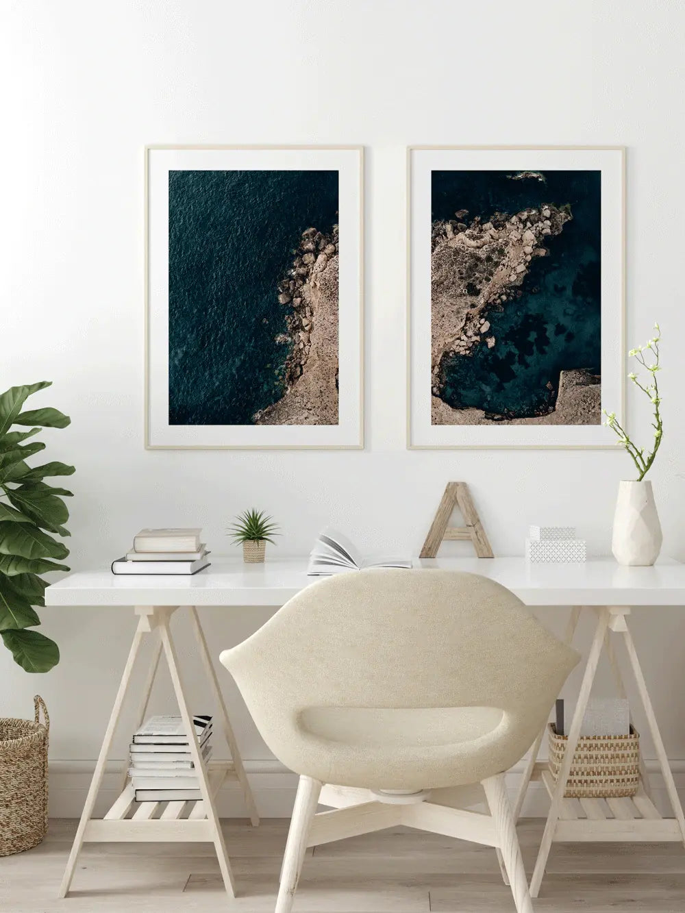 Ibiza Print Ocean Rocks Coast, Spanien Wandbild Kunstdruck