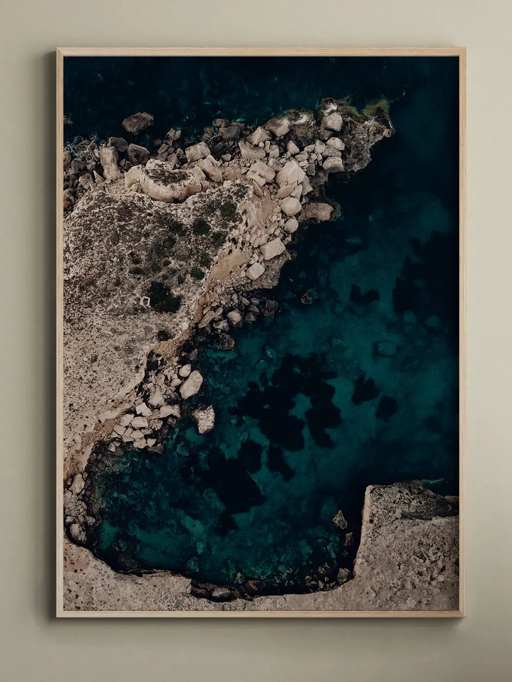 Ibiza Print Ocean Rocks Coast, Spanien Wandbild Kunstdruck