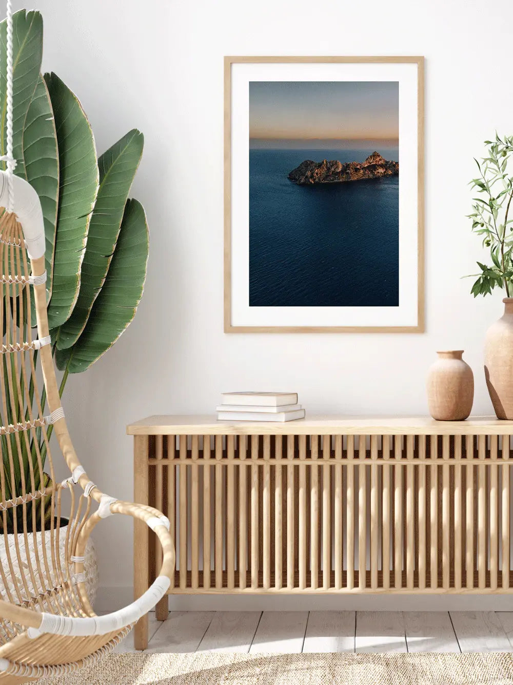 Ibiza Sunset Print Rock Es Vedrà, Wandbild Fotografie