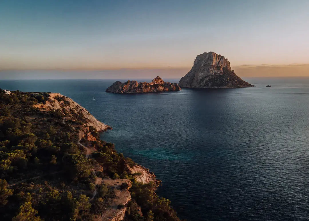 Spanien Wandbild, Insel Es Vedrà Schiffe Balearen Ibiza Fotografie