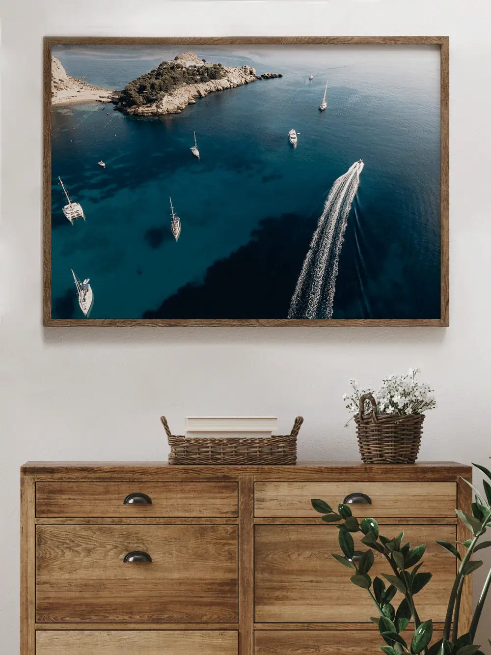 Spanien Wandbild, Insel Es Vedrà Segelboot Ibiza Fotografie