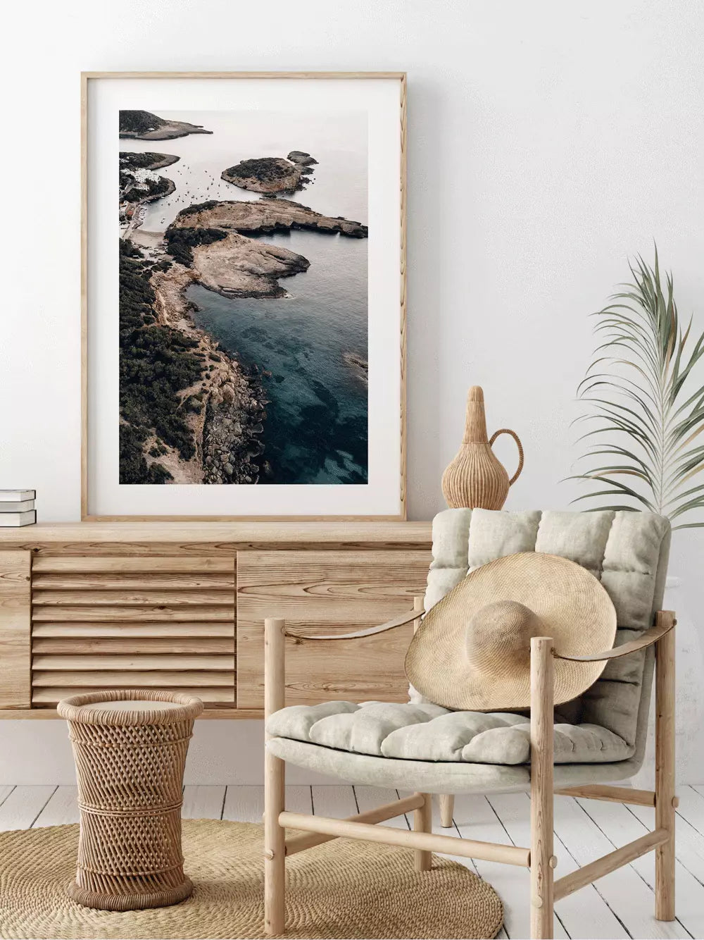 Küste Hafenbucht Ibiza Spanien, Wandbild Fotografie