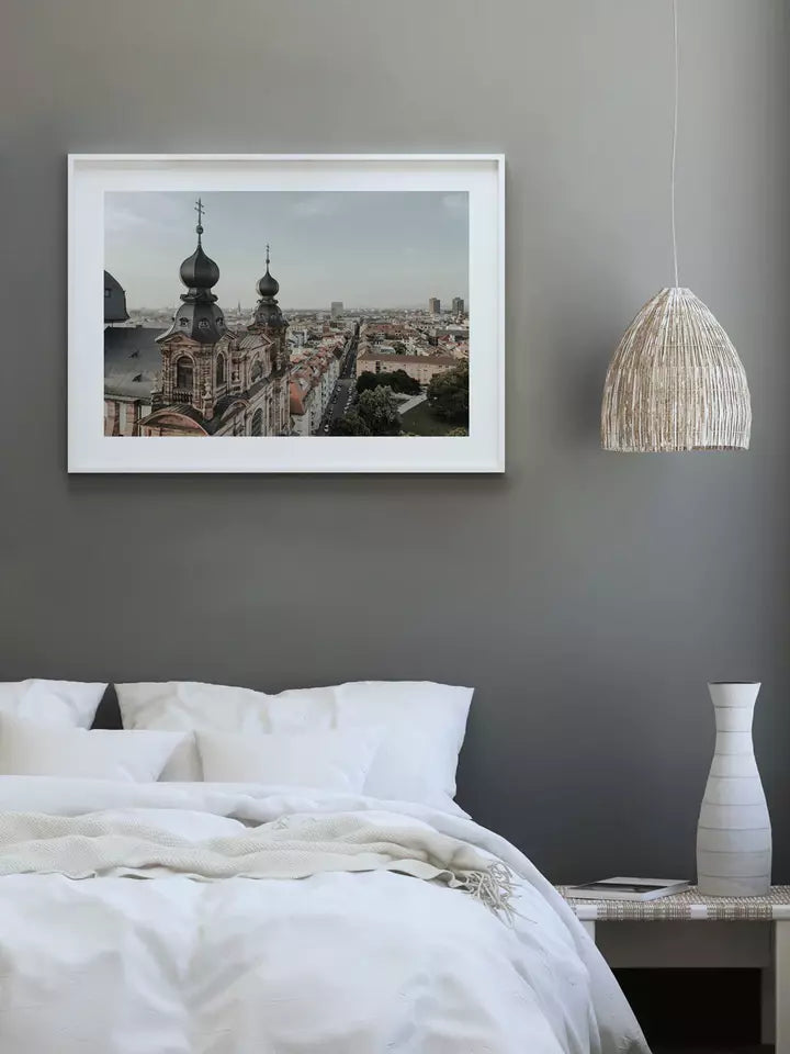 Mannheim Print Quadratestadt, Leinwanddruck Fotografie