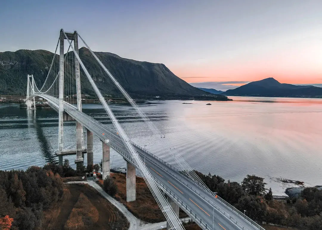 Norwegen Wandbild Atlantic Ocean Road Sonnenuntergang Fotografie