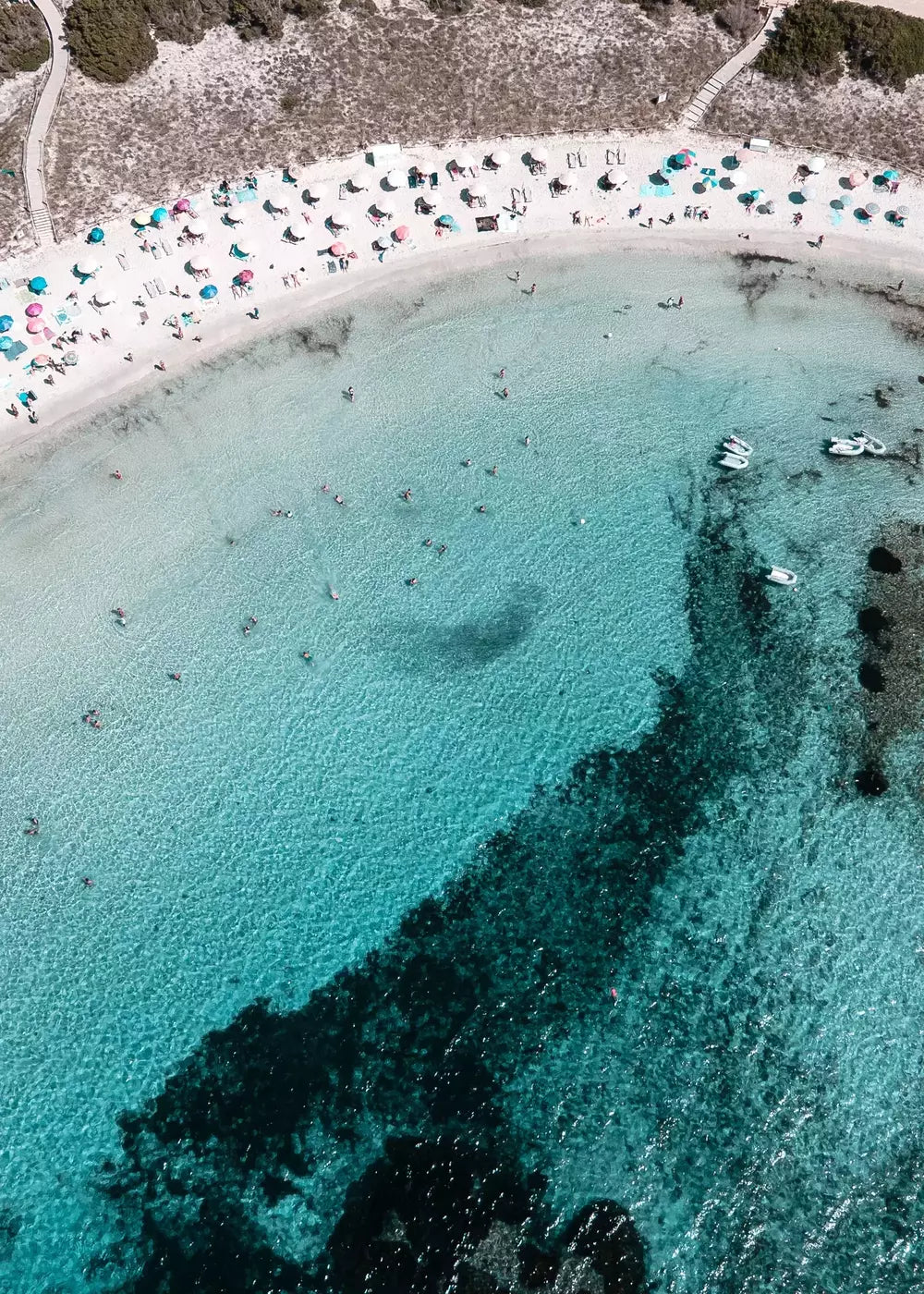 Ocean Crowded Print Formentera Ibiza Spanien, Wandbild Fotografie