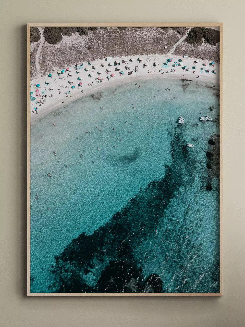 Ocean Crowded Print Formentera Ibiza Spanien, Wandbild Fotografie