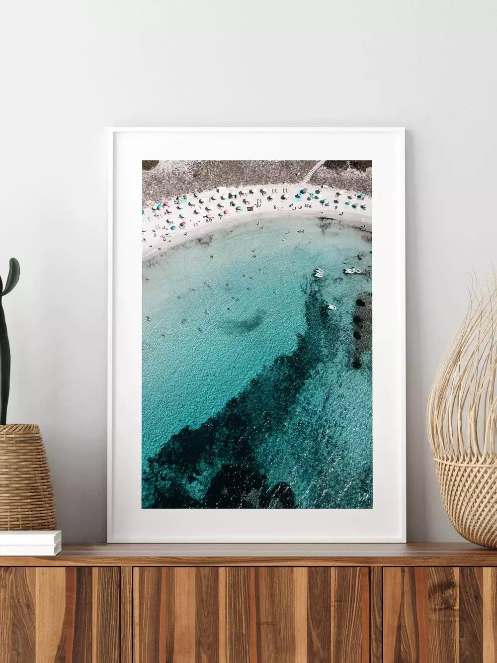Ocean Crowded Print Formentera Ibiza Spanien, Wandbild Fotografie