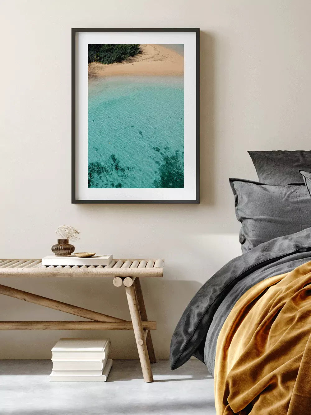 Palmenstrand Print, Fiji Wandbild Kunstdruck Fotografie