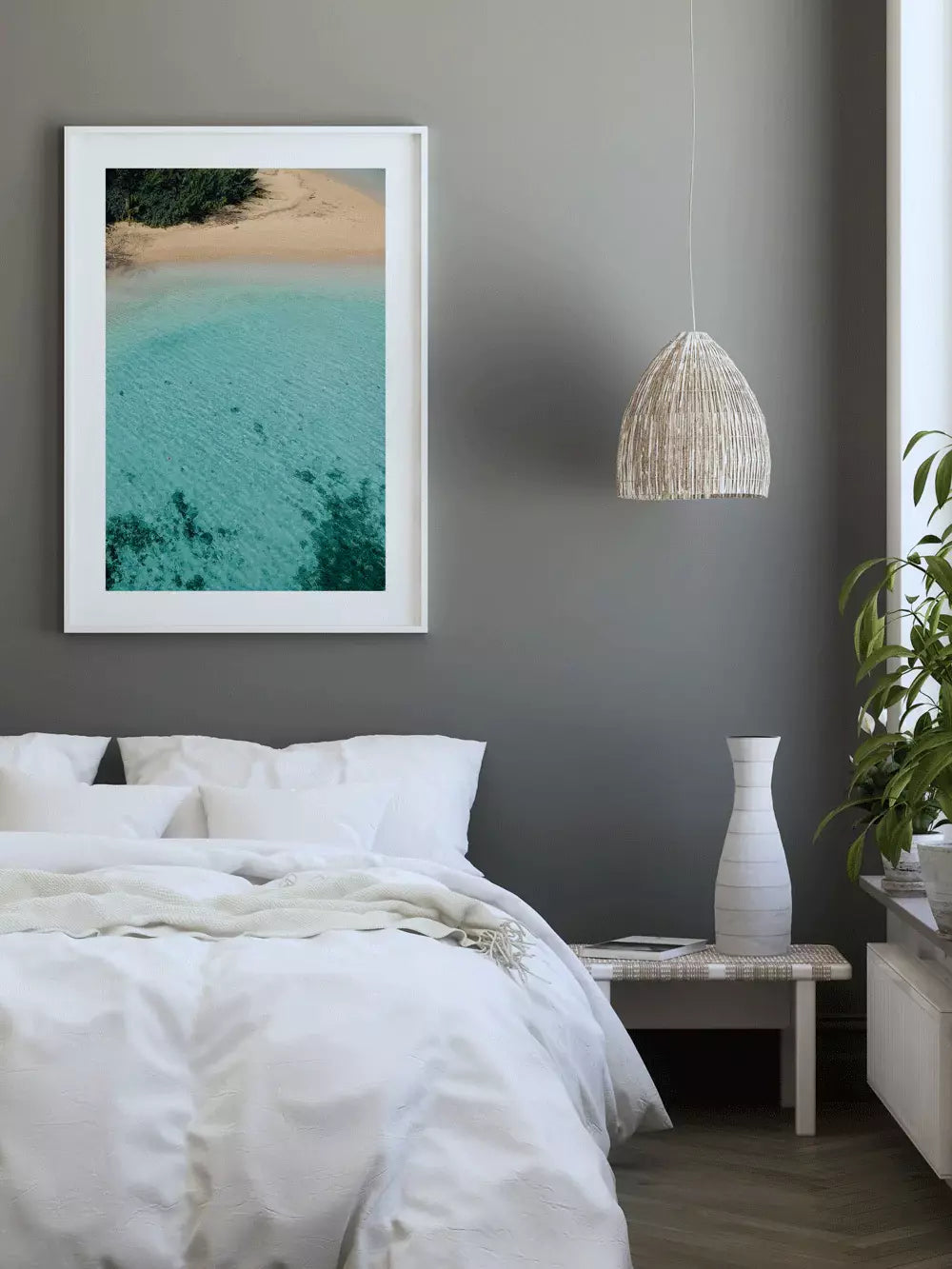 Palmenstrand Print, Fiji Wandbild Kunstdruck Fotografie