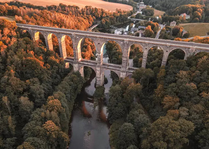 Sachsen Eisenbahnbrücke Natur Sachsen, Fotografie