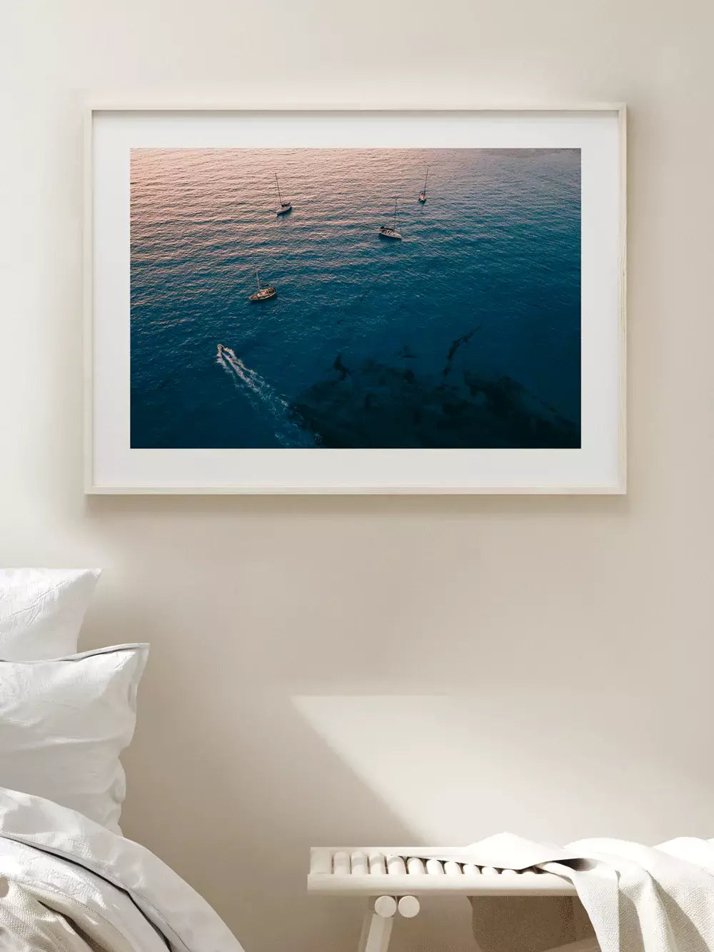 Spanien Wandbild Cala Comte Schiffe Ibiza Fotografie
