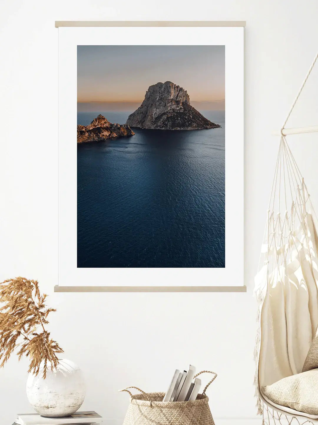 Sunset Print Es Vedrà Ibiza Spanien, Wandbild Fotografie