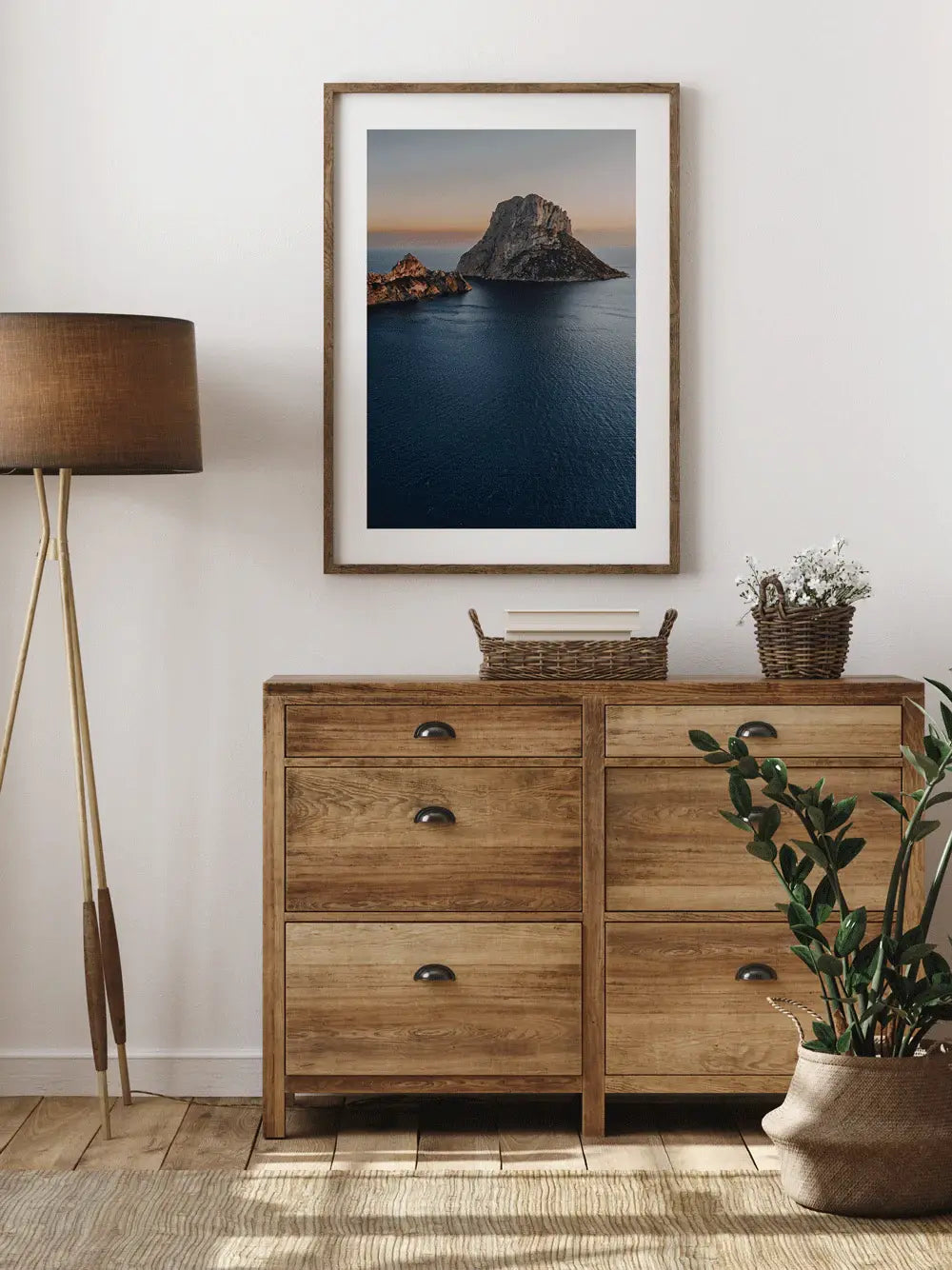 Sunset Print Es Vedrà Ibiza Spanien, Wandbild Fotografie