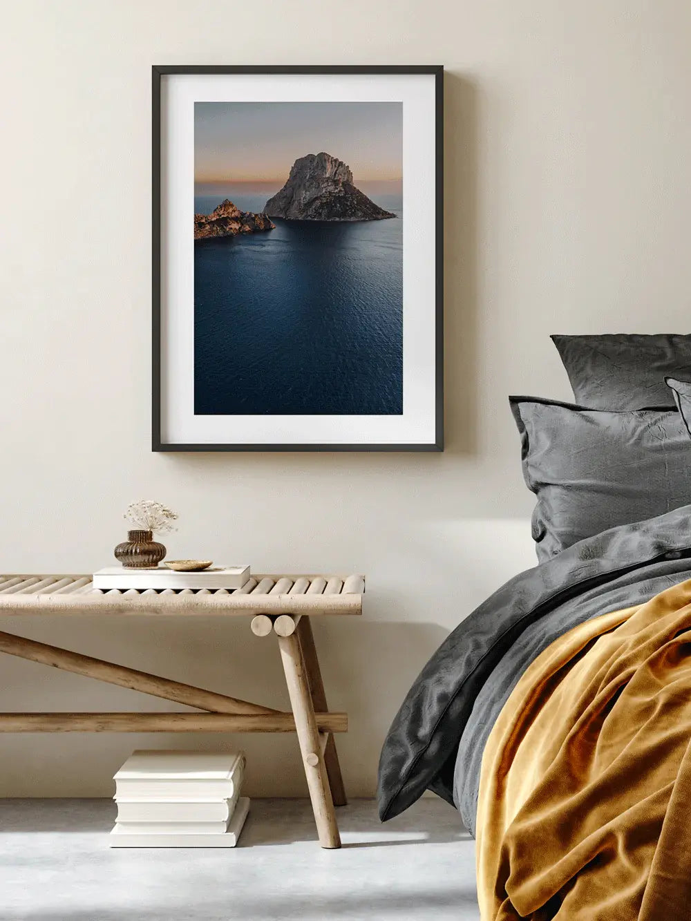 Sunset Print Es Vedrà Ibiza Spanien, Wandbild Fotografie