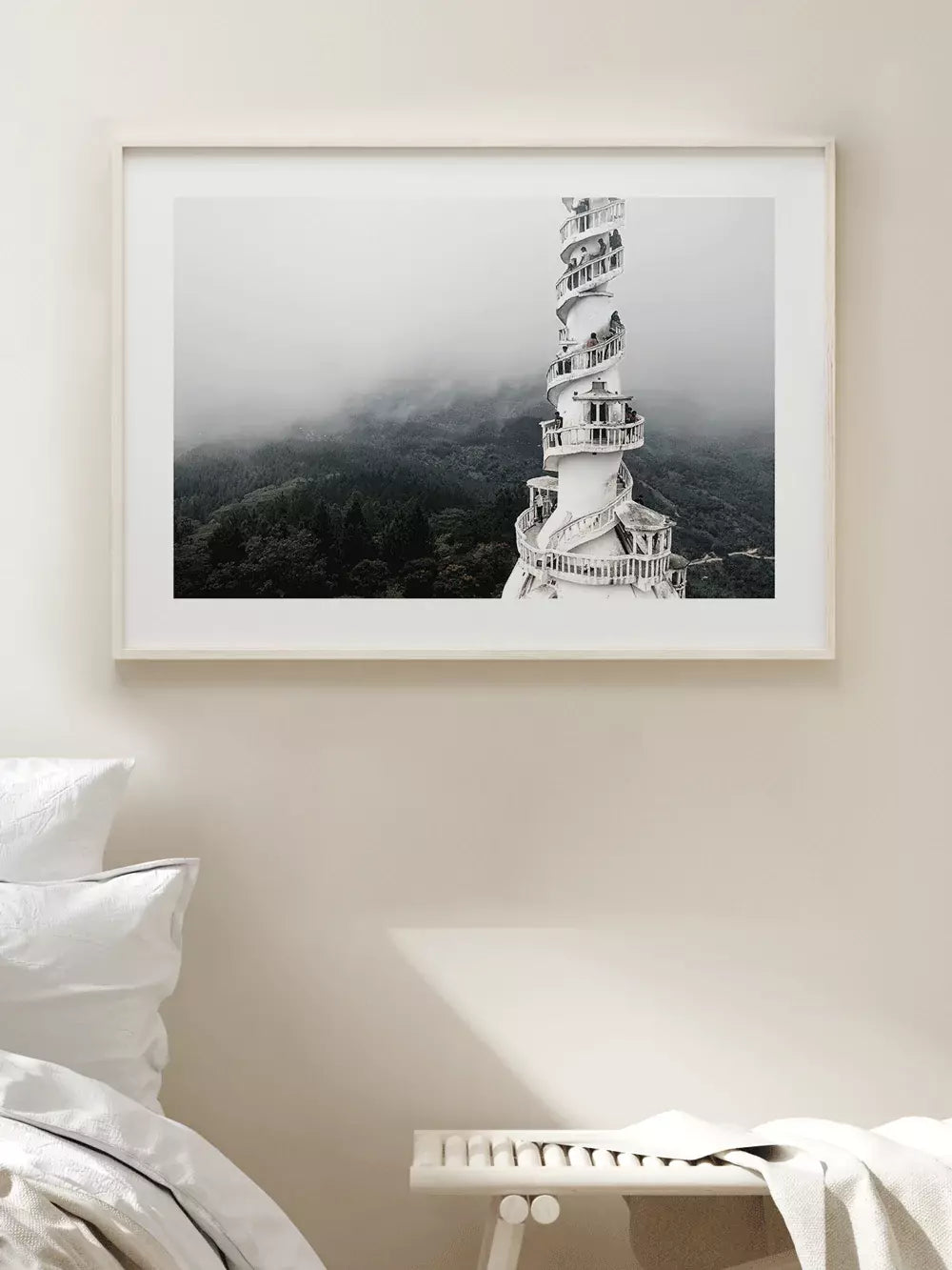 Sri Lanka Wandbild, Weiße Treppe in den Himmel Fotografie