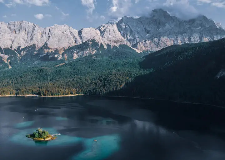 Zugspitze Eibsee, Natur Fotografie Deutschland Berge Wandbild