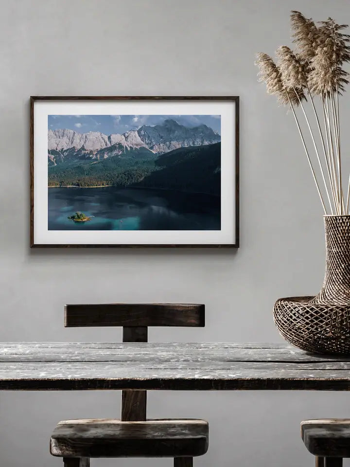 Zugspitze Eibsee, Natur Fotografie Deutschland Berge Wandbild